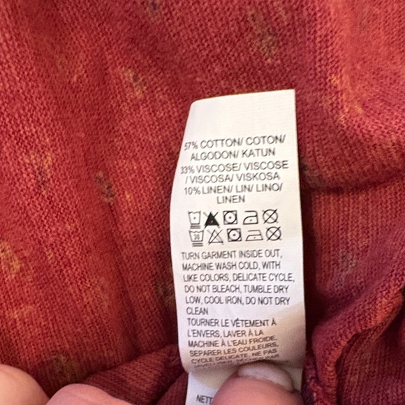 Lucky Brand Burgundy and Blue Patterned Long Sleeve Top - Picture 5 of 5